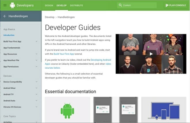 Developers Guides screenshot