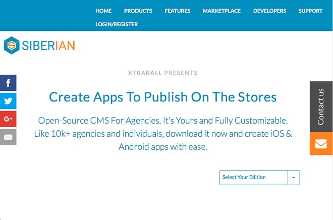 Siberian opensourche app builder screenshot
